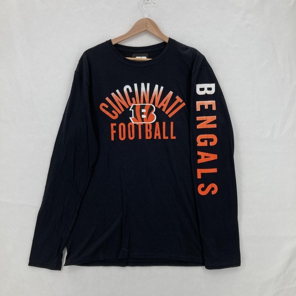 Cincinnati Bengals Shirt Mens Large Black NFL Football Long Sleeve Crewneck - Picture 1 of 12